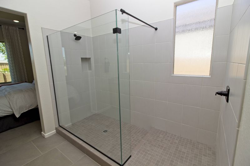 Square Shower Head and Modern Tiles